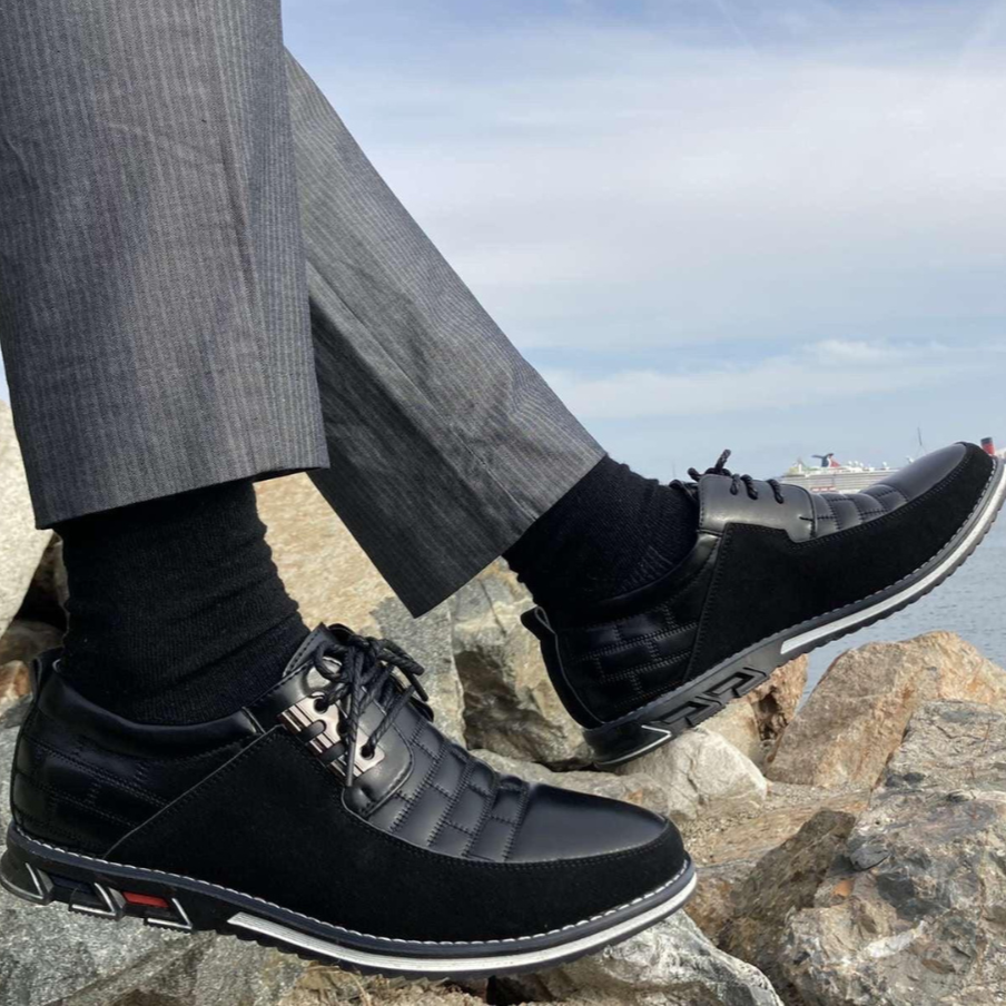 St.Vaxholm Oxford Derby Stripe – lädersko – Svart – Herr
