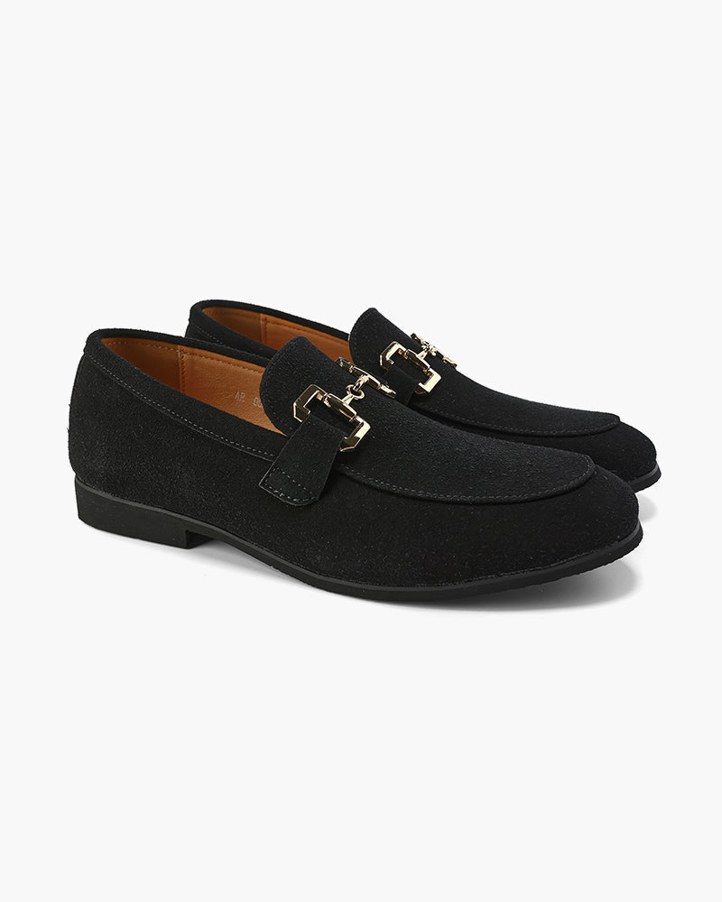 St.Vaxholm Pennyloafer i mocka – Svart – Herr