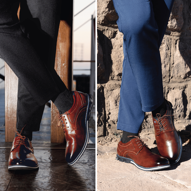 St.Vaxholm Oxford Lisse Stripe – finsko i äkta läder – Brun – Herr