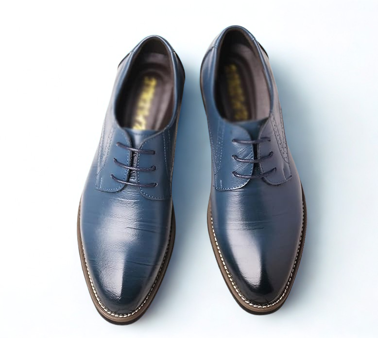 St.Vaxholm Wingtip Dress – finskor i äkta läder – Blå – Herr