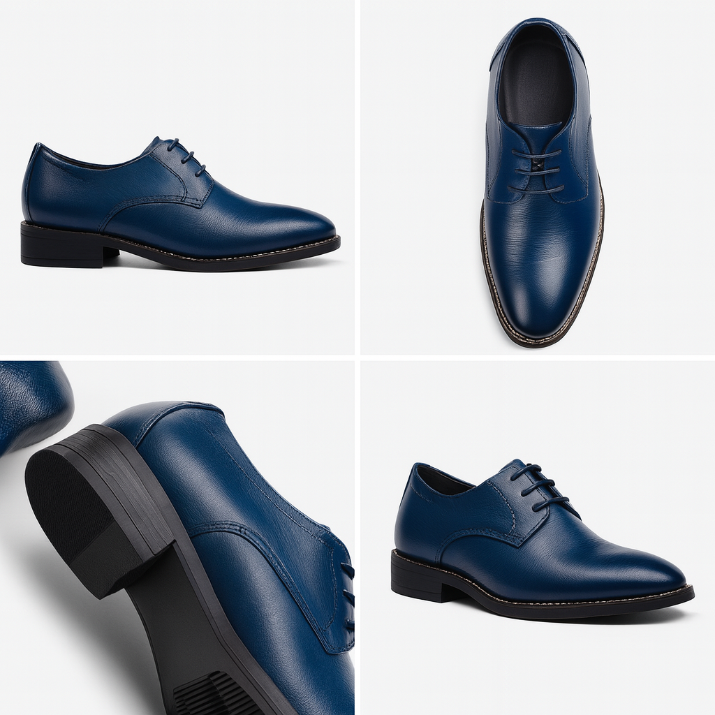 St.Vaxholm Wingtip Dress – finskor i äkta läder – Blå – Herr