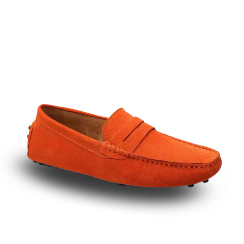 St.Vaxholm Driverloafers i mocka – Orange - Herr