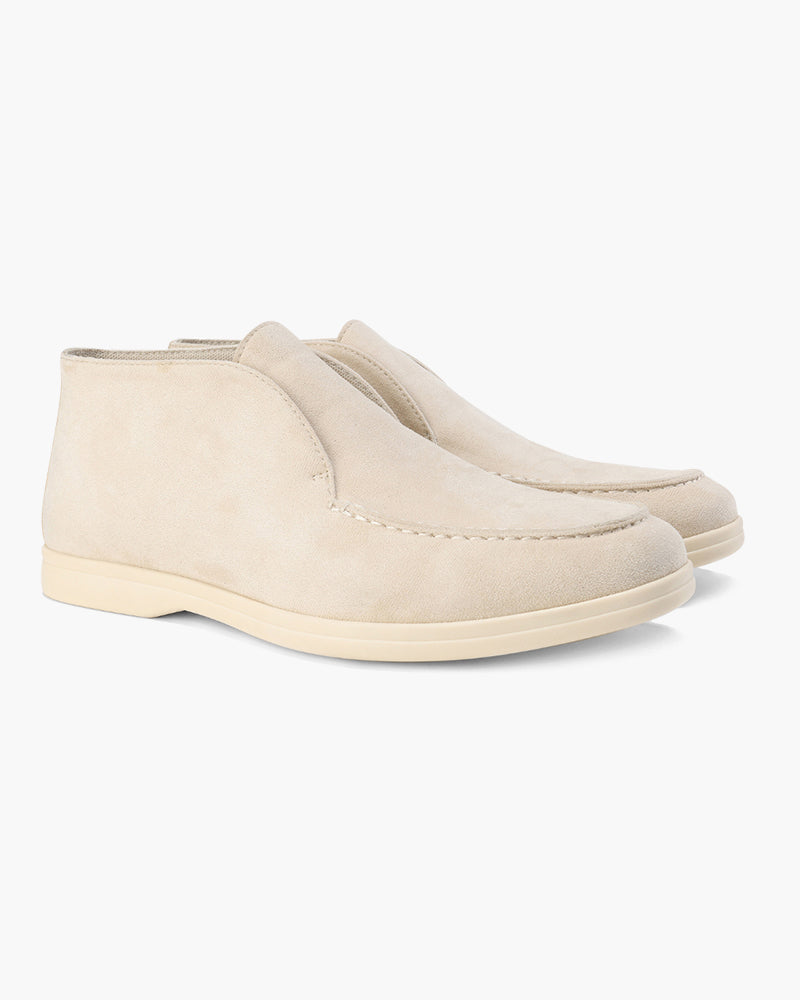 St.Vaxholm Höga mockaskor i äkta mockaläder – Beige
