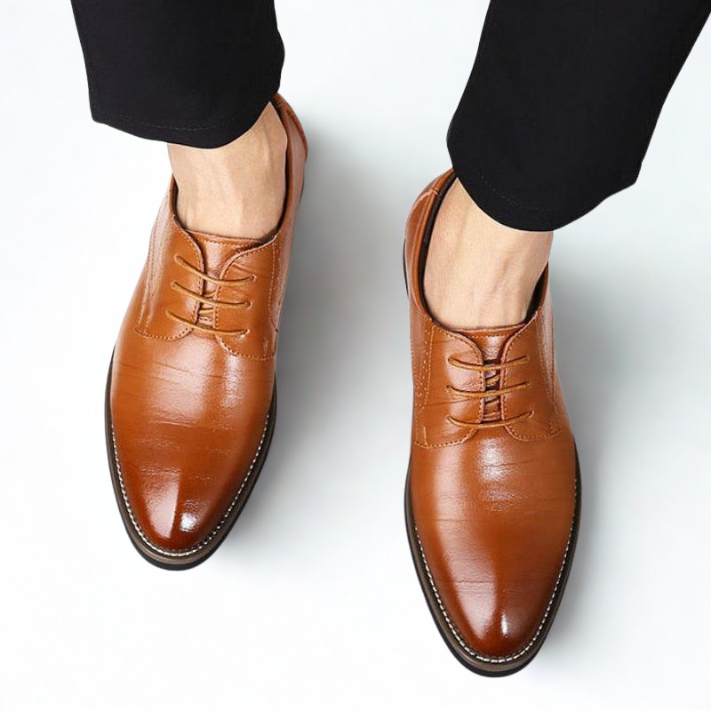St.Vaxholm Wingtip Dress – finskor i äkta läder – Beige – Herr