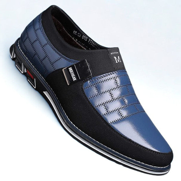 St.Vaxholm Slip-on läderskor – Blå – Herr