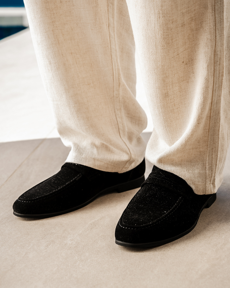 St.Vaxholm Lyxiga loafers i mockaläder – Svart – Herr
