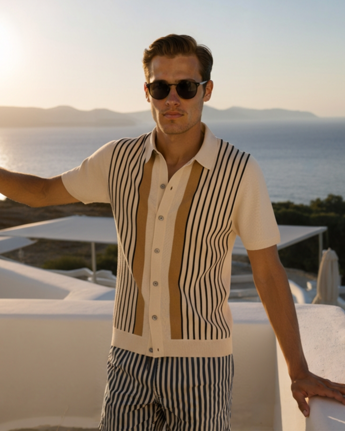 St.Vaxholm - Monte Carlo Retro Stripe Knit Polo