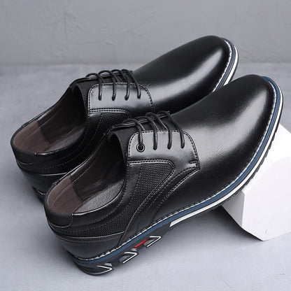 St.Vaxholm Oxford Lisse Stripe – finsko i äkta läder – Svart – Herr