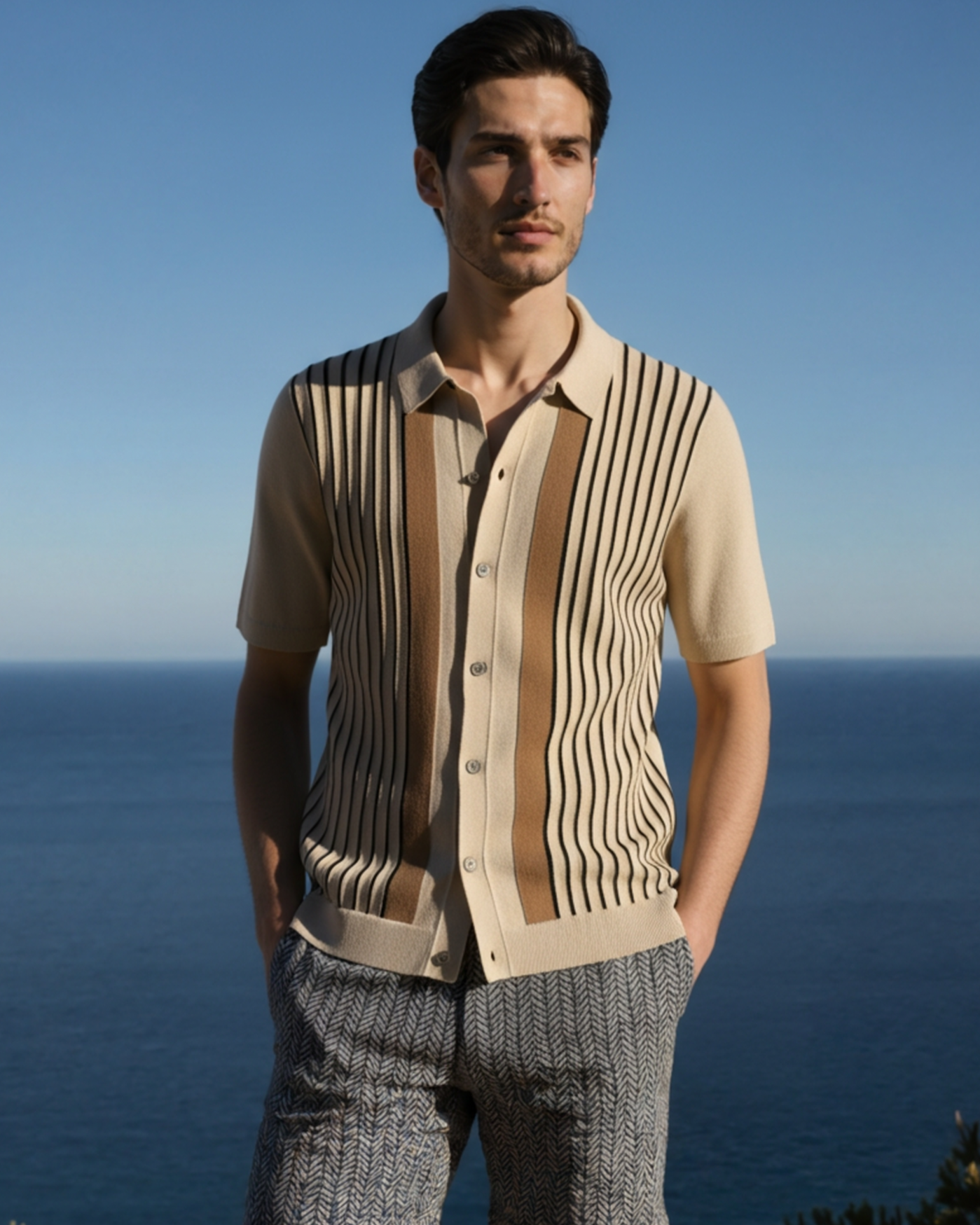 St.Vaxholm - Monte Carlo Retro Stripe Knit Polo