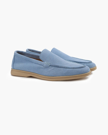 St.Vaxholm Premium loafer i mockaläder – Skyeblå - Herr