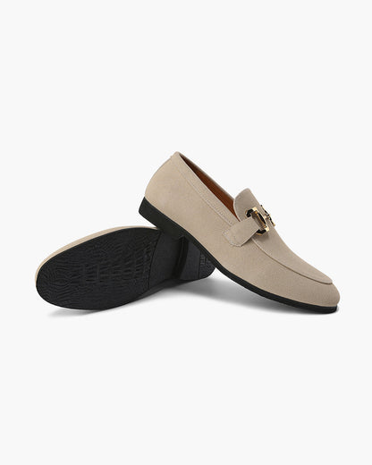 St.Vaxholm Pennyloafer i mocka – Beige – Herr