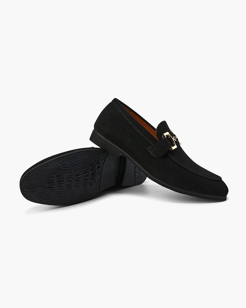 St.Vaxholm Pennyloafer i mocka – Svart – Herr