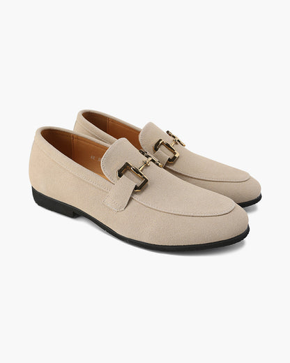 St.Vaxholm Pennyloafer i mocka – Beige – Herr