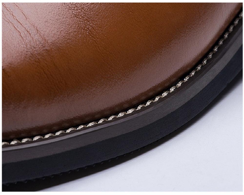 St.Vaxholm Wingtip Dress – finskor i äkta läder – Brun – Herr