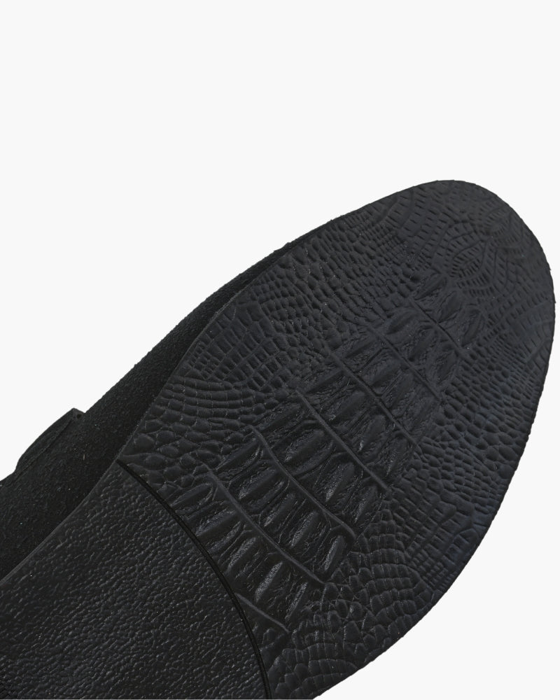 St.Vaxholm Pennyloafer i mocka – Svart – Herr