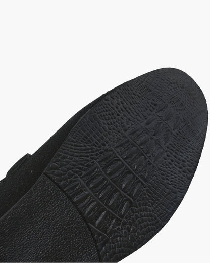 St.Vaxholm Pennyloafer i mocka – Svart – Herr