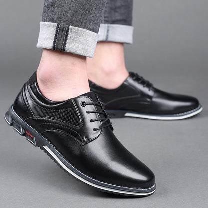 St.Vaxholm Oxford Lisse Stripe – finsko i äkta läder – Svart – Herr