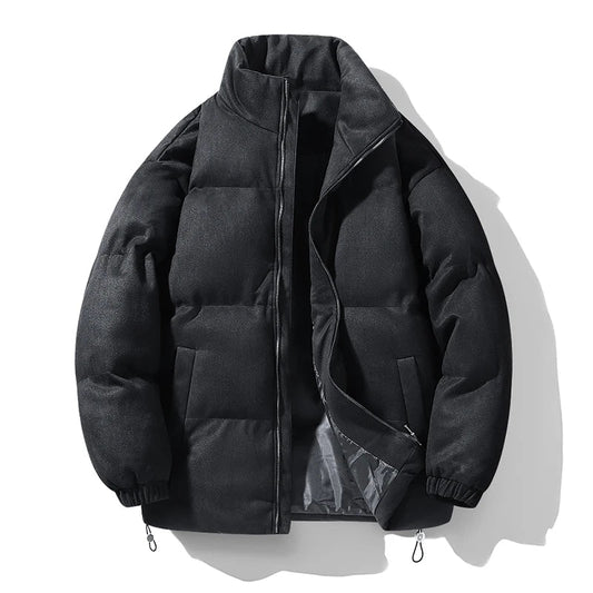 St.Vaxholm – Exklusiv Parkas i Hjortskinnsvelour – Lyxig Vinterjacka - Svart