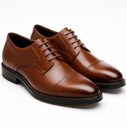 St.Vaxholm Wingtip Dress – finskor i äkta läder – Brun – Herr