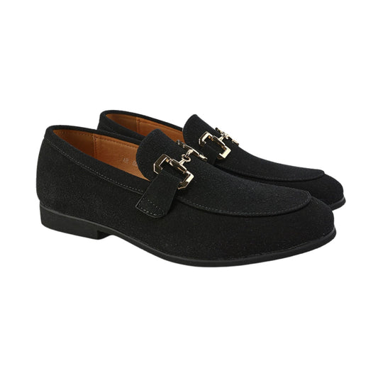 St.Vaxholm Pennyloafer i mocka – Svart – Herr