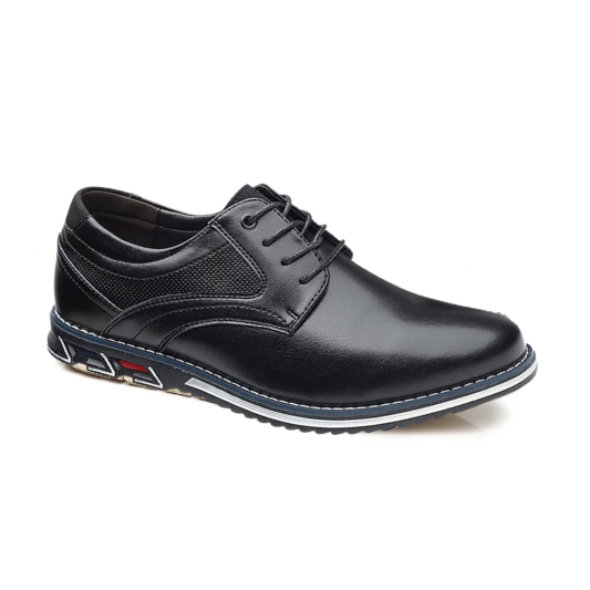 St.Vaxholm Oxford Lisse Stripe – finsko i äkta läder – Svart – Herr