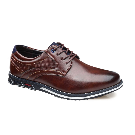 St.Vaxholm Oxford Lisse Stripe – finsko i äkta läder – Brun – Herr