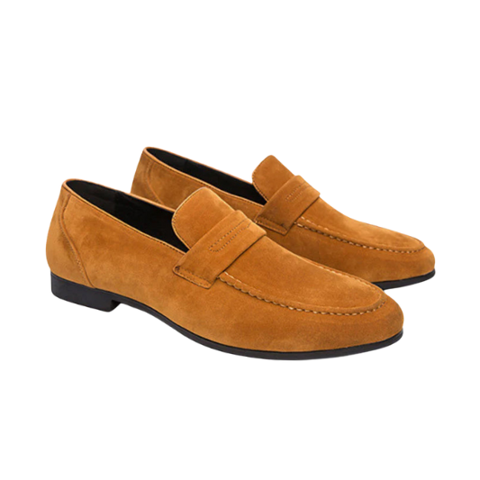 St.Vaxholm Lyxiga loafers i mockaläder – Karamellbrun – Herr