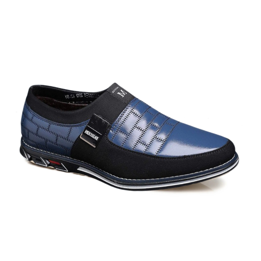 St.Vaxholm Slip-on läderskor – Blå – Herr