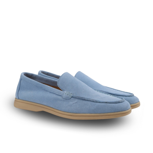 St.Vaxholm Premium loafer i mockaläder – Skyeblå - Herr