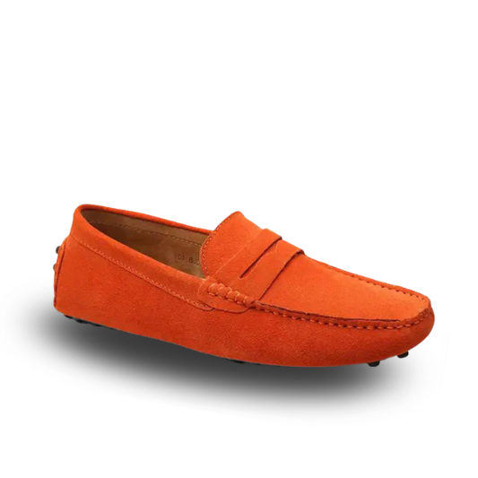 St.Vaxholm Driverloafers i mocka – Orange - Herr