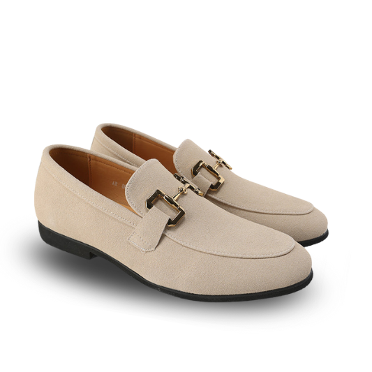 St.Vaxholm Pennyloafer i mocka – Beige – Herr