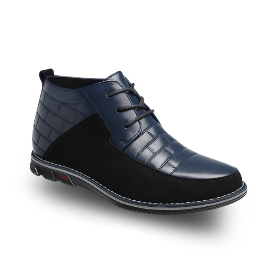 St.Vaxholm Oxford Derby – höga sneakers i äkta läder – Blå – Herr