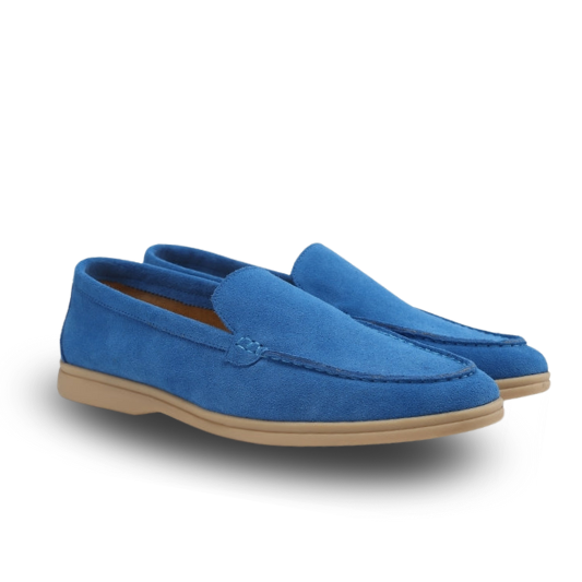 St.Vaxholm Premium loafer i mockaläder – Blå - Herr