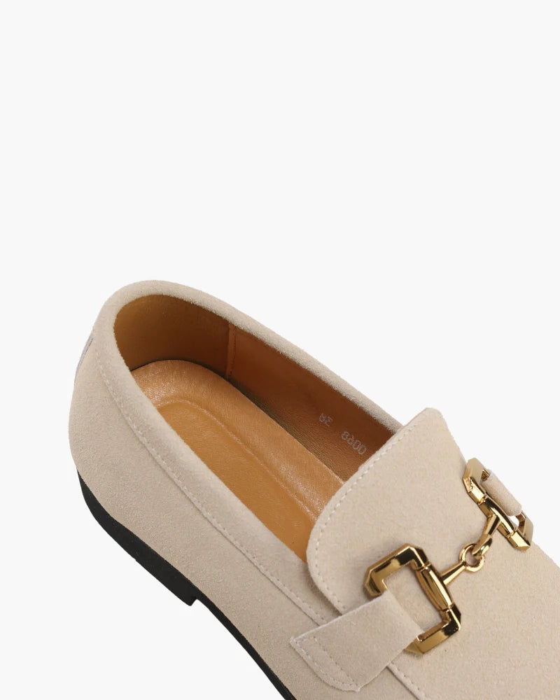 St.Vaxholm Pennyloafer i mocka – Beige – Herr
