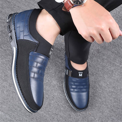 St.Vaxholm Slip-on läderskor – Blå – Herr