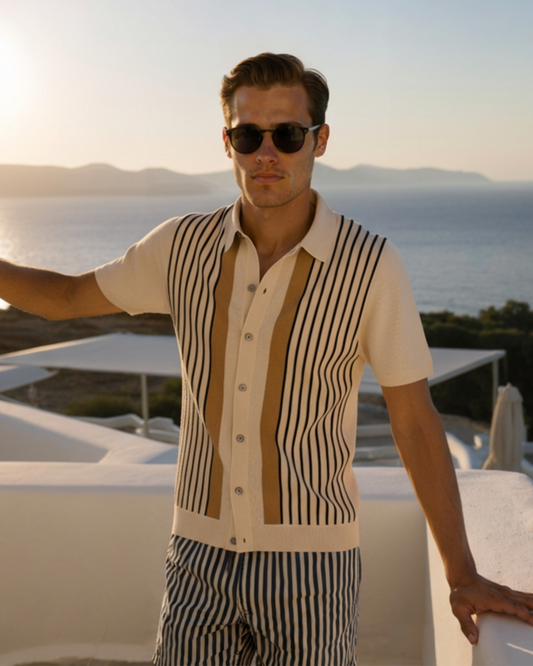 St.Vaxholm - Monte Carlo Retro Stripe Knit Polo