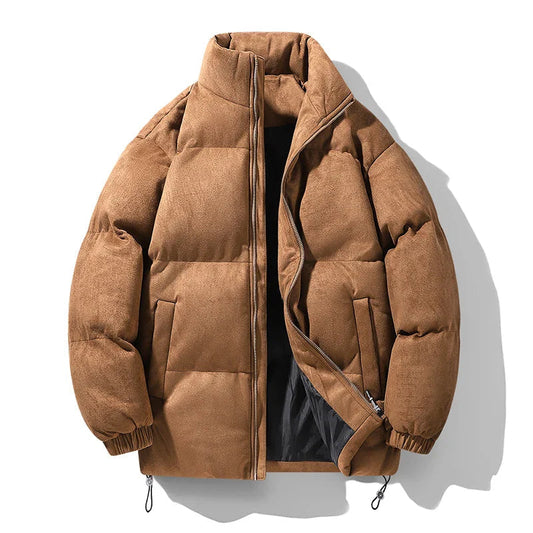 St.Vaxholm – Exklusiv Parkas i Hjortskinnsvelour – Lyxig Vinterjacka - Khaki