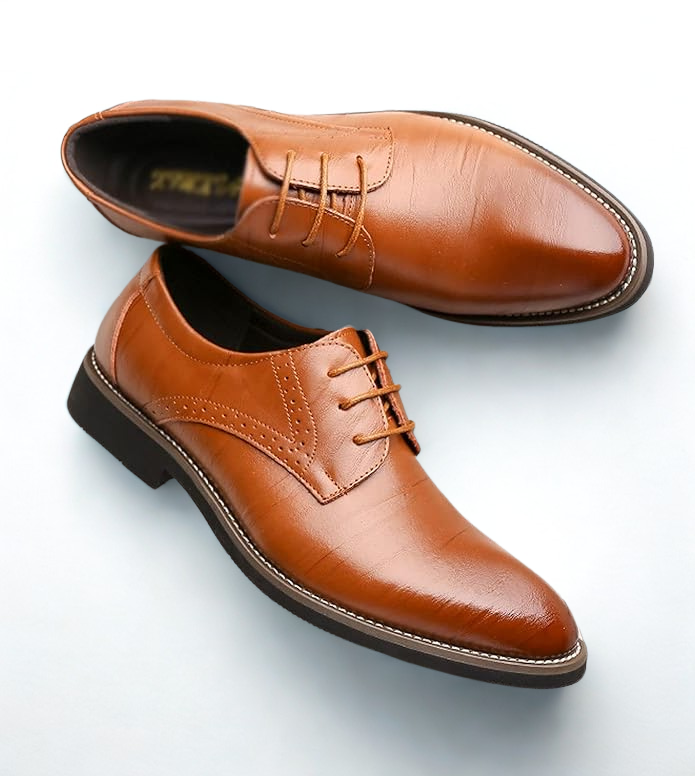 St.Vaxholm Wingtip Dress – finskor i äkta läder – Beige – Herr