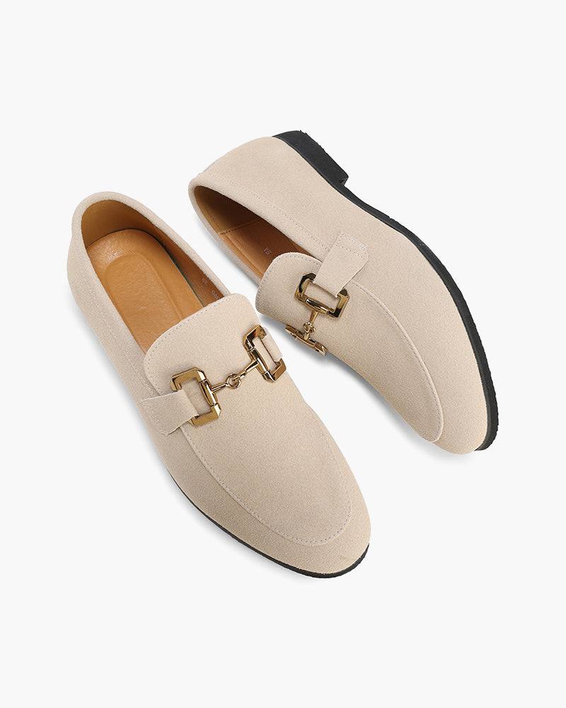 St.Vaxholm Pennyloafer i mocka – Beige – Herr
