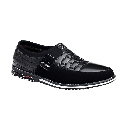 St.Vaxholm Slip-on lädersko i äkta läder – Svart – Herr